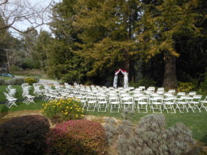 Pavilion at Redwood Estates wedding setup outside